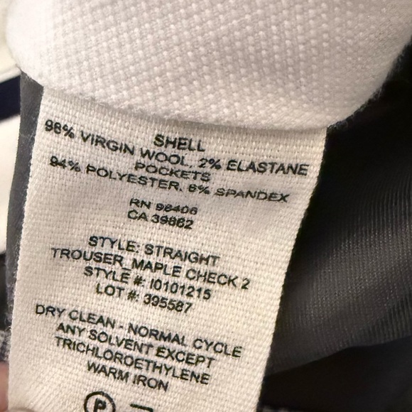 Theory Maple Check 2 Straight Trouser Pant Muted Plaid Wool Blend Women’s Size 6 - Picture 11 of 11